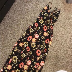 Maxi Deep V floral slit dress